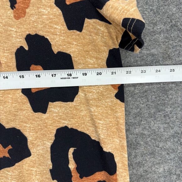 SheIn Mini Dress Women L Large Beige Animal Print V-Neck Short Sleeve Casual - Picture 4 of 6